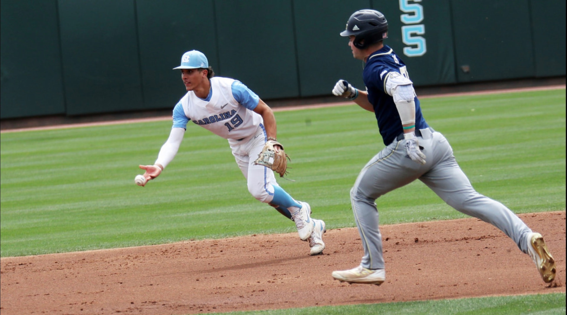 Johnny Castagnozzi making a defensive play for the University of North Carolina.